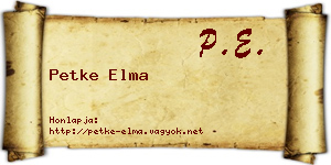 Petke Elma névjegykártya
